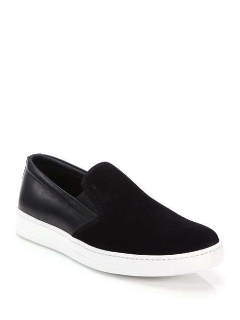 prada slip on suede|Prada slip on sneaker.